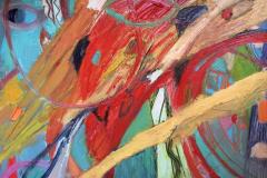 Fuerzas midiendose II, 92 x 73 cm, Ol uf Leinwand, 2020