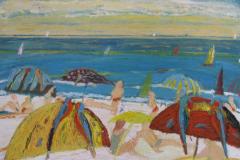 Papagayos en la playa II, 92 x 73 cm, óleo sobre tela, 2008