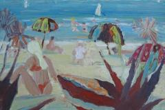 Vista al mar con cactus, 55 x 46 cm, óleo sobre tela, 2009 (colección privada)