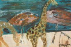 Jirafa paseando, 50 x 60 cm, mixed media on wood, 2000 (private collection)