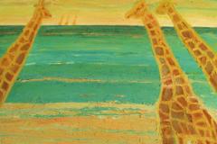 Jirafas con olas, 92 x 73 cm, óleo sobre tela, 2007