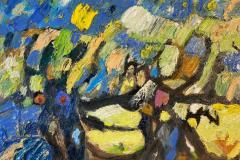 Encuentro nocturno II,  55 x 46 cm, oil on canvas, 2024