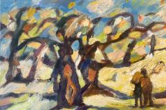 Entorno nocturno, 55 x 38 cm, óleo sobre tela, 2025