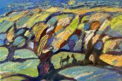 Encuentro nocturno I, 55 x 38 cm, óleo sobre tela, 2024