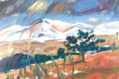 Sierra con estrellas I, 92 x 73 cm, óleo sobre tela, 2020 (colección privada)