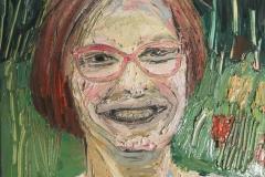 Monika 40 x 40 cm, óleo sobre tela, 2019
