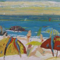 Papagayos en la playa II, 92 x 73 cm, oil on canvas, 2008