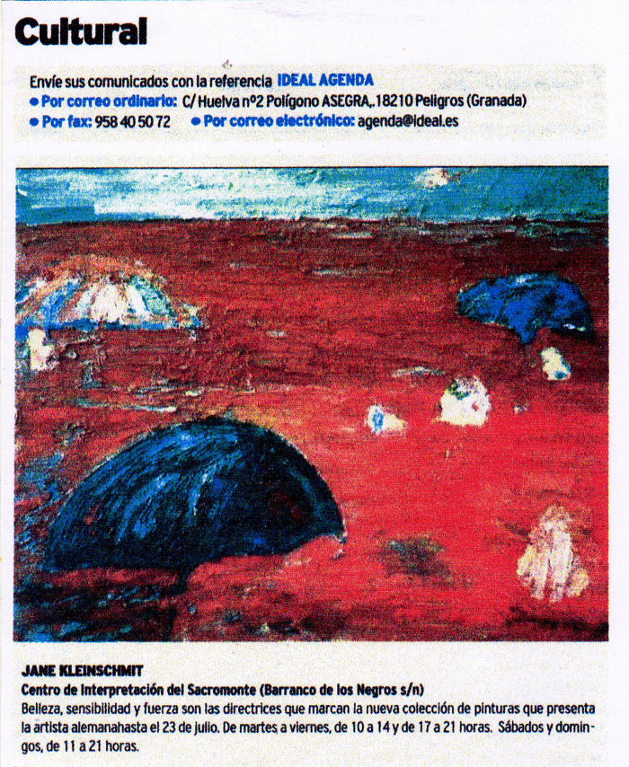 A press cutting about the artist Jane Kleinschmit